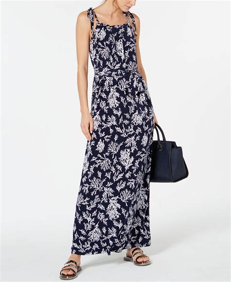 michael michael kors reef twist-front halter knit maxi dress